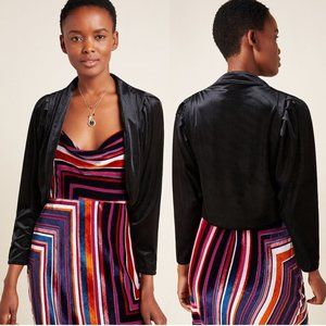 Anthropologie Verity Velvet Cropped Jacket